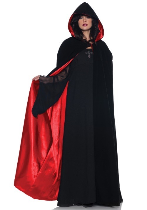 Capa de terciopelo con forro rojo satinado deluxe