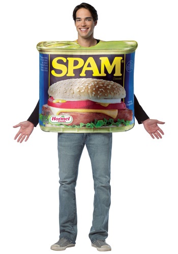Disfraz de lata de spam para adulto