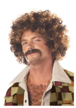 Peluca y bigote de vago disco