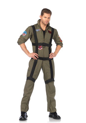 Disfraz mameluco de Top Gun con arnés para hombre