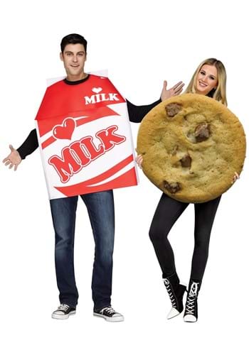 Disfraz de leche y galletas para adulto