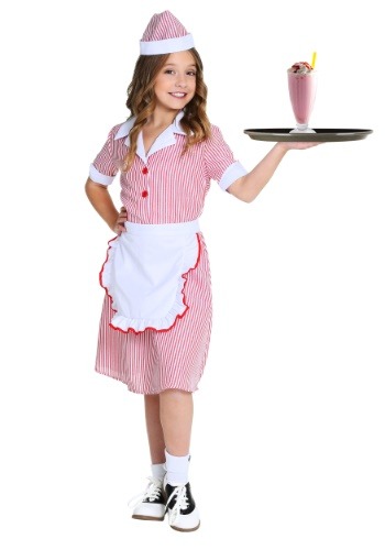 Disfraz de Car Hop para niña de los años 50