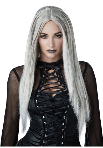 Peluca gótica gris para mujer