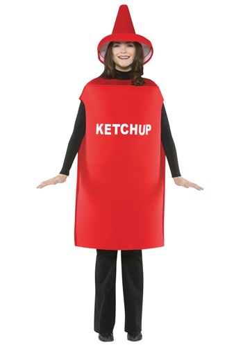 Disfraz de catsup para adulto