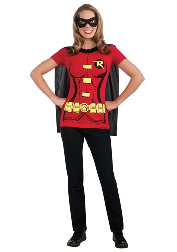 Disfraz de camiseta Robin mujer